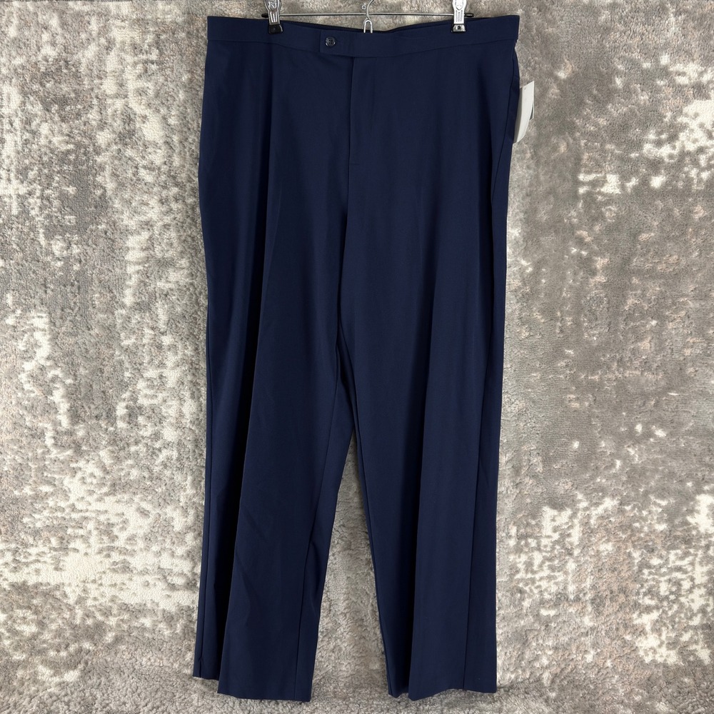 New Jaclyn Smith Size 18 Comfort Fit Hidden Elastic Waistband Pants Navy Blue